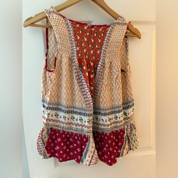 Patrons of Peace boho floral paisley peplum tank size medium - Picture 3 of 8